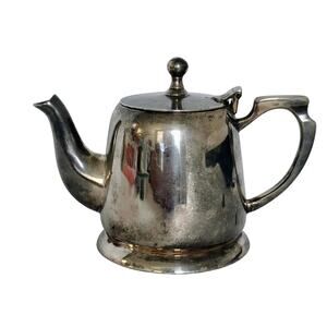 Vintage Silver Plated? Tea Pot Kettle Coffee Serving Hinged Lid Small India 492g